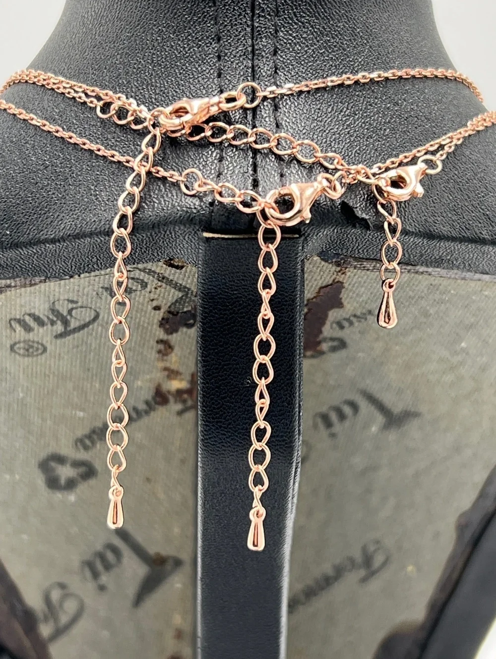 Set 3 Necklace CZ Rose Gold Over 925 Silver Layer Dainty
